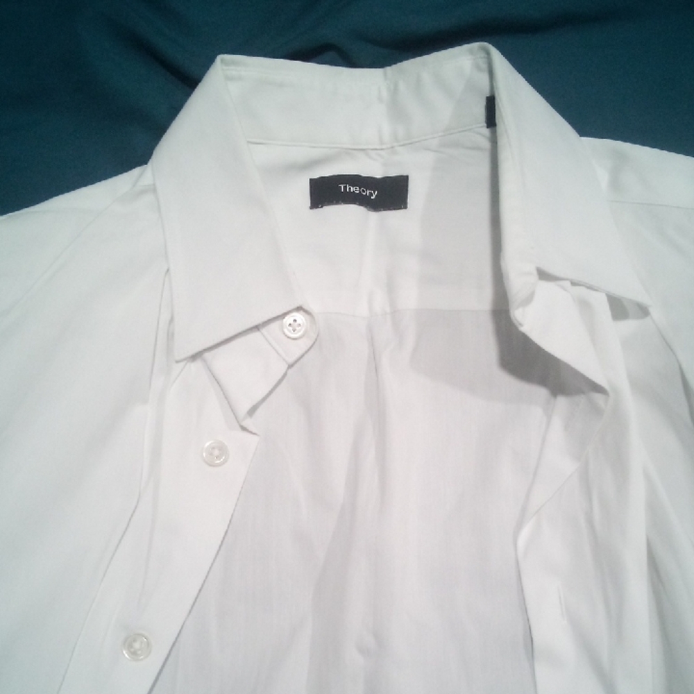 Theory White Button Down Shirt